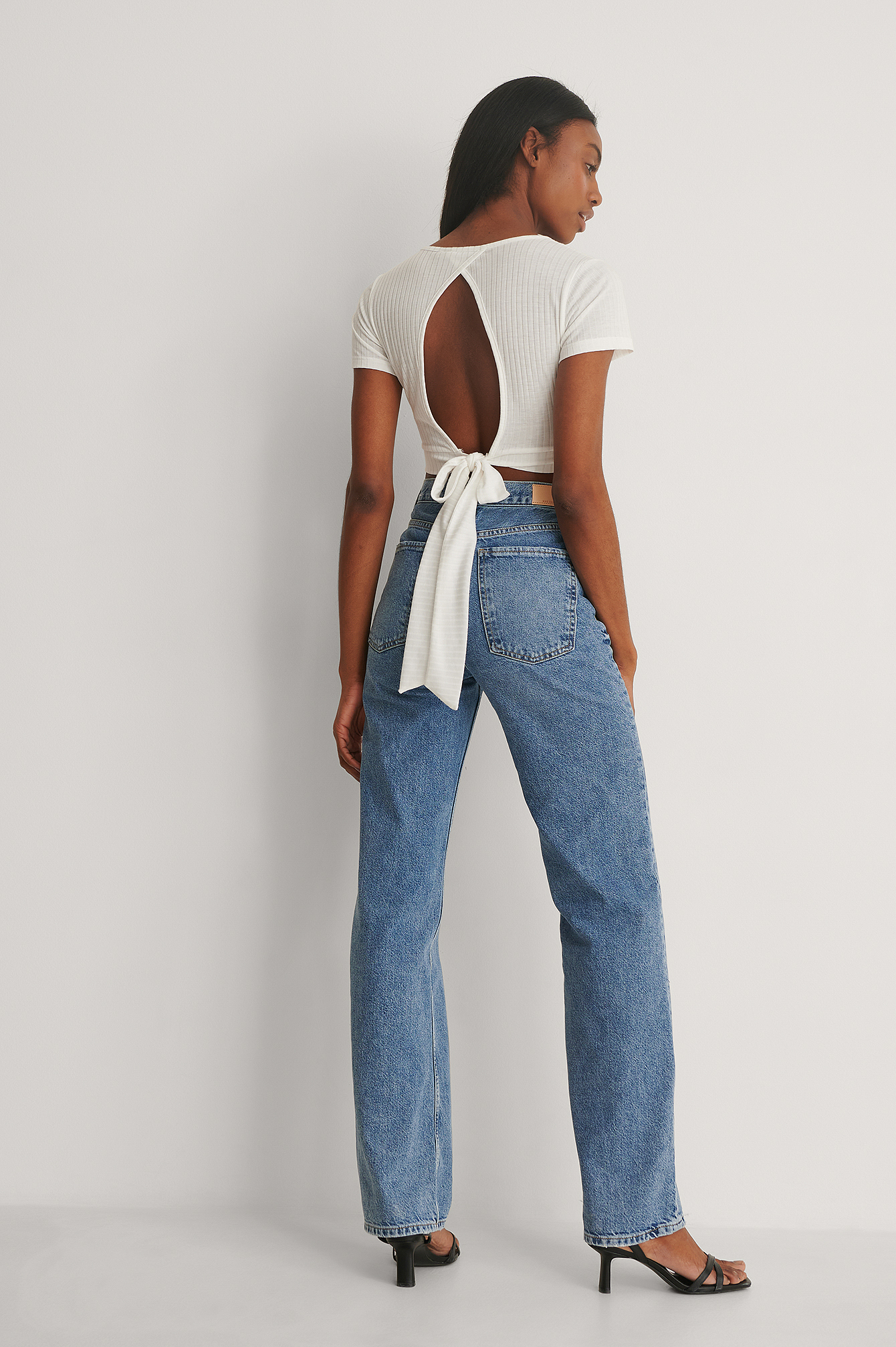 Recycled Short Sleeve Wrap Top Offwhite ...